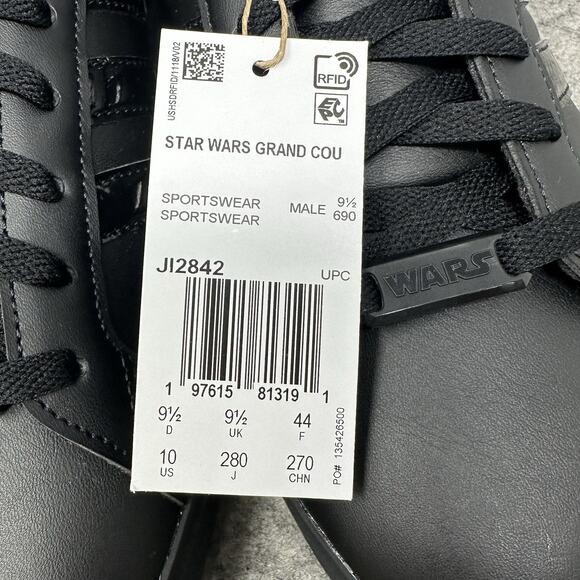 Adidas X Star Wars Grand Court Shoes Mens Sz 10 Black Darth Vader Storm Trooper - Picture 9 of 9